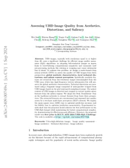 Assessing UHD Image Quality from Aesthetics, Distortions, and Saliency