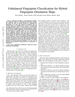 Unbalanced Fingerprint Classification for Hybrid Fingerprint Orientation
  Maps