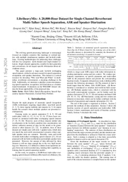 LibriheavyMix: A 20,000-Hour Dataset for Single-Channel Reverberant
  Multi-Talker Speech Separation, ASR and Speaker Diarization
