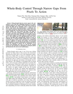 Whole-Body Control Through Narrow Gaps From Pixels To Action
