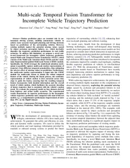 Multi-scale Temporal Fusion Transformer for Incomplete Vehicle
  Trajectory Prediction