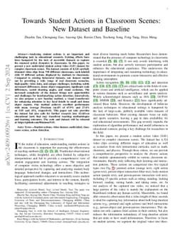 Towards Student Actions in Classroom Scenes: New Dataset and Baseline