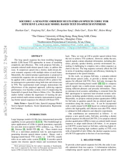 SoCodec: A Semantic-Ordered Multi-Stream Speech Codec for Efficient
  Language Model Based Text-to-Speech Synthesis