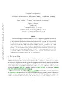 Regret Analysis for Randomized Gaussian Process Upper Confidence Bound