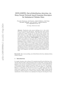 DNN-GDITD: Out-of-distribution detection via Deep Neural Network based
  Gaussian Descriptor for Imbalanced Tabular Data