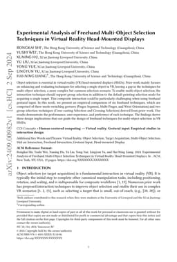 Experimental Analysis of Freehand Multi-Object Selection Techniques in
  Virtual Reality Head-Mounted Displays