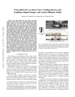 From Bird's-Eye to Street View: Crafting Diverse and Condition-Aligned
  Images with Latent Diffusion Model