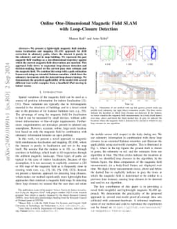 Online One-Dimensional Magnetic Field SLAM with Loop-Closure Detection