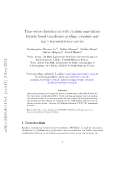 Time series classification with random convolution kernels: pooling operators and input representations matter