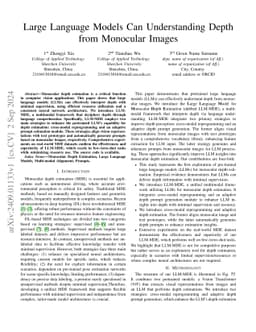 Large Language Models Can Understanding Depth from Monocular Images