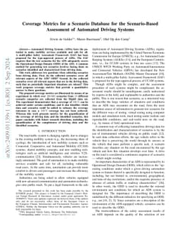 Coverage Metrics for a Scenario Database for the Scenario-Based
  Assessment of Automated Driving Systems