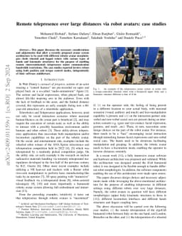 Remote telepresence over large distances via robot avatars: case studies