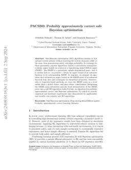 PACSBO: Probably approximately correct safe Bayesian optimization