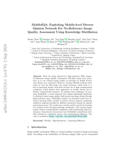 MobileIQA: Exploiting Mobile-level Diverse Opinion Network For
  No-Reference Image Quality Assessment Using Knowledge Distillation