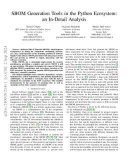 SBOM Generation Tools in the Python Ecosystem: an In-Detail Analysis