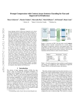 Prompt Compression with Context-Aware Sentence Encoding for Fast and
  Improved LLM Inference