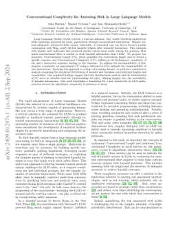 Conversational Complexity for Assessing Risk in Large Language Models