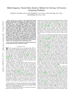 Multi-frequency Neural Born Iterative Method for Solving 2-D Inverse
  Scattering Problems