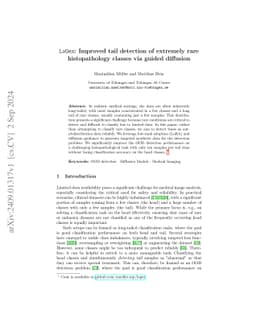 LoGex: Improved tail detection of extremely rare histopathology classes
  via guided diffusion