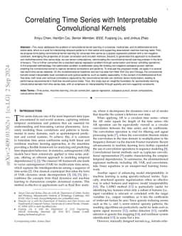 Correlating Time Series with Interpretable Convolutional Kernels