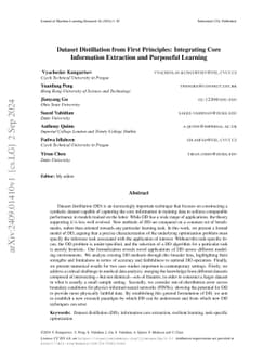 Dataset Distillation from First Principles: Integrating Core Information
  Extraction and Purposeful Learning