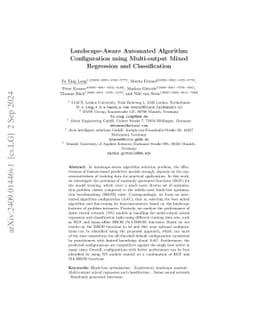 Landscape-Aware Automated Algorithm Configuration using Multi-output
  Mixed Regression and Classification