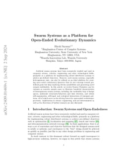Swarm Systems as a Platform for Open-Ended Evolutionary Dynamics