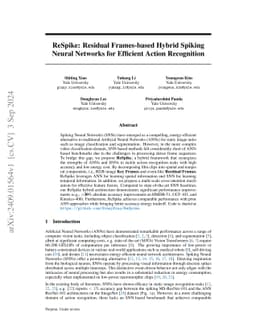 ReSpike: Residual Frames-based Hybrid Spiking Neural Networks for
  Efficient Action Recognition