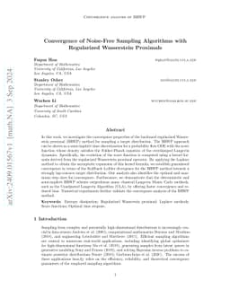 Convergence of Noise-Free Sampling Algorithms with Regularized
  Wasserstein Proximals