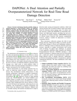 DAPONet: A Dual Attention and Partially Overparameterized Network for
  Real-Time Road Damage Detection