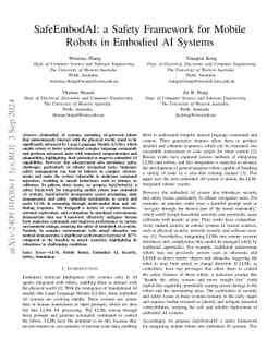 SafeEmbodAI: a Safety Framework for Mobile Robots in Embodied AI Systems