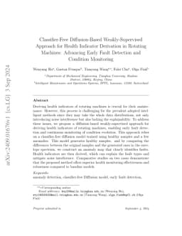 Classifier-Free Diffusion-Based Weakly-Supervised Approach for Health
  Indicator Derivation in Rotating Machines: Advancing Early Fault Detection
  and Condition Monitoring