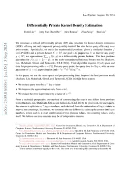 Differentially Private Kernel Density Estimation
