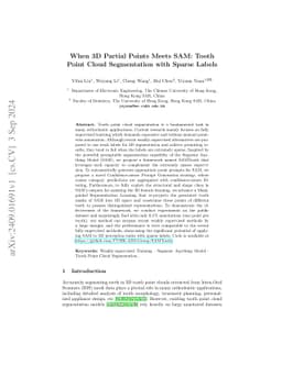 When 3D Partial Points Meets SAM: Tooth Point Cloud Segmentation with
  Sparse Labels