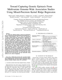 Toward Capturing Genetic Epistasis From Multivariate Genome-Wide
  Association Studies Using Mixed-Precision Kernel Ridge Regression