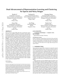 Dual Advancement of Representation Learning and Clustering for Sparse
  and Noisy Images