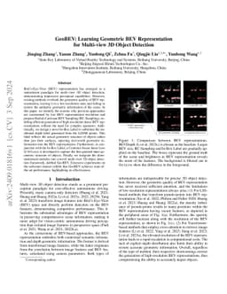 GeoBEV: Learning Geometric BEV Representation for Multi-view 3D Object
  Detection