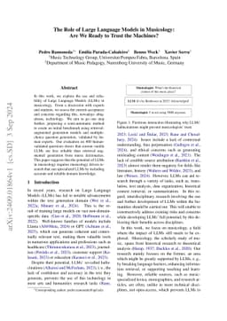 The Role of Large Language Models in Musicology: Are We Ready to Trust
  the Machines?