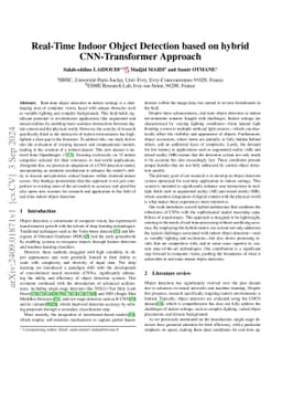 Real-Time Indoor Object Detection based on hybrid CNN-Transformer
  Approach