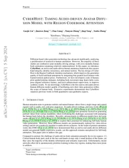 CyberHost: Taming Audio-driven Avatar Diffusion Model with Region Codebook Attention