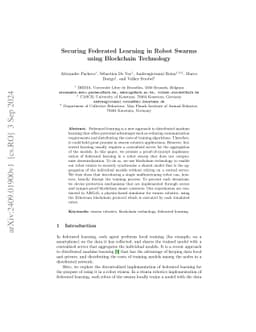Securing Federated Learning in Robot Swarms using Blockchain Technology
