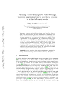 Planning to avoid ambiguous states through Gaussian approximations to
  non-linear sensors in active inference agents