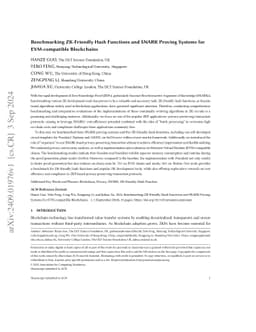 Benchmarking ZK-Friendly Hash Functions and SNARK Proving Systems for
  EVM-compatible Blockchains