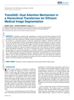 TransDAE: Dual Attention Mechanism in a Hierarchical Transformer for
  Efficient Medical Image Segmentation