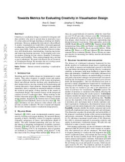Towards Metrics for Evaluating Creativity in Visualisation Design