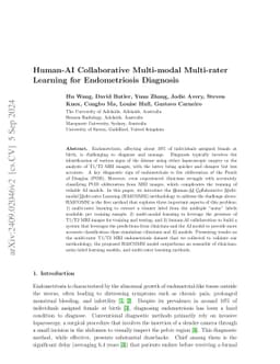 Human-AI Collaborative Multi-modal Multi-rater Learning for
  Endometriosis Diagnosis
