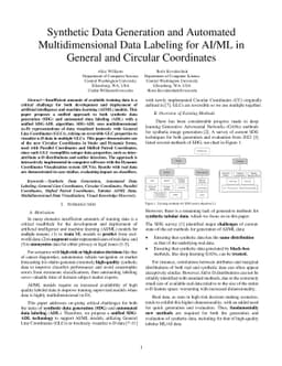 Synthetic Data Generation and Automated Multidimensional Data Labeling
  for AI/ML in General and Circular Coordinates