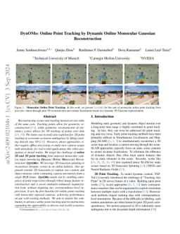 DynOMo: Online Point Tracking by Dynamic Online Monocular Gaussian Reconstruction