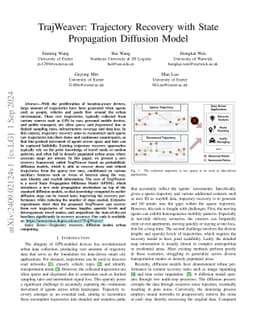 TrajWeaver: Trajectory Recovery with State Propagation Diffusion Model