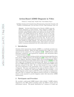 Action-Based ADHD Diagnosis in Video